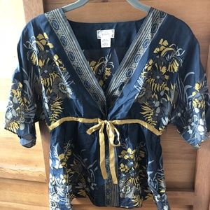 Anthropologie Silk Kimono-Style Blouse